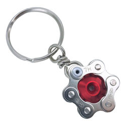 Red Bike Bicycle Chain Hexagon-Shape Keychain 第1張的照片