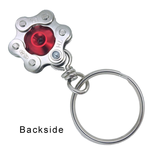 Red Bike Bicycle Chain Hexagon-Shape Keychain 第2張的照片