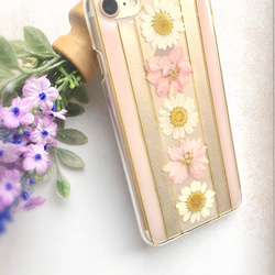 【iPhone以外の専用ページ】 baby pink 押し花スマホケース 4枚目の画像