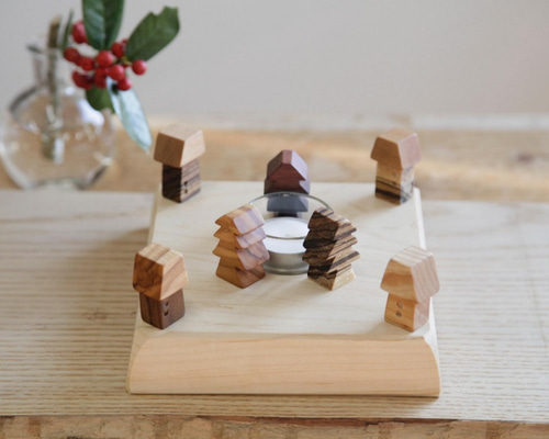 木のティーウォーマー メイプル2【日本製】キャンドル ティースタンド