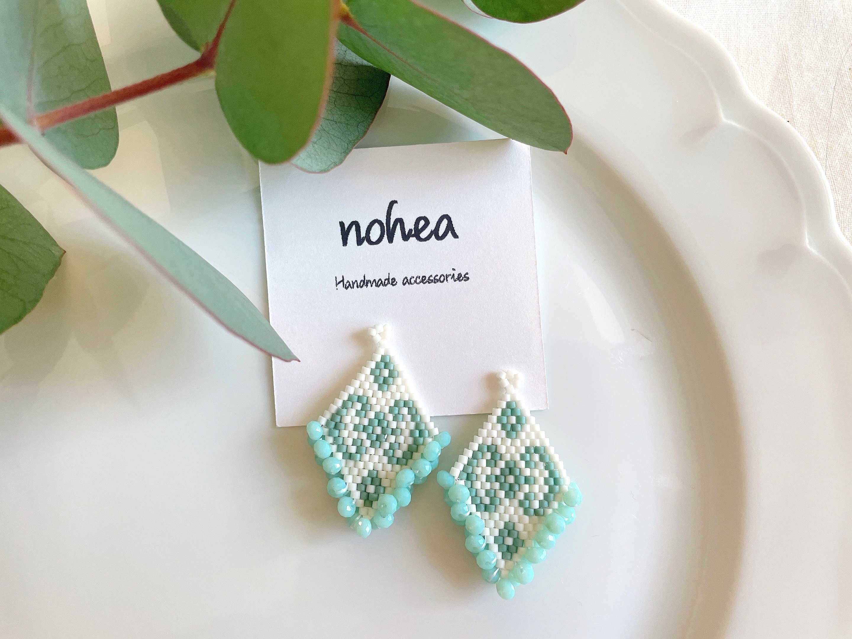 ビーズのピアス/イヤリング【no.294】グリーン ピアス（その他） nohea  