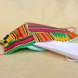 非洲花布口罩套-迦納肯特(雙拼紫底) 第5張的照片