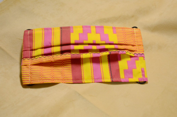 非洲花布口罩套-粉紅肯特 第2張的照片