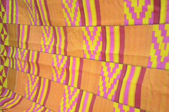 非洲花布口罩套-粉紅肯特 第5張的照片
