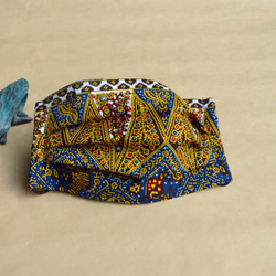 アフリカの花布マスクセット-ファイアーツリーシルバーフラワー 1枚目の画像