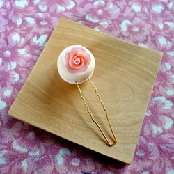 玫瑰花馬卡龍書籤 黏土仿真甜點 第2張的照片