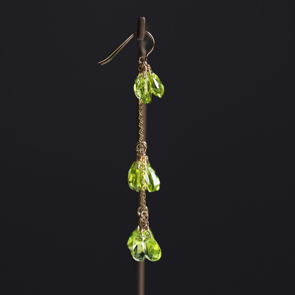 OUTLET☆14KGF pierced earring with Peridot. 第6張的照片