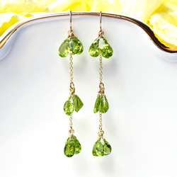 OUTLET☆14KGF pierced earring with Peridot. 第7張的照片