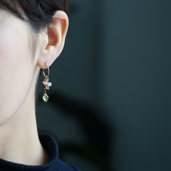 Titan Pierced earring with Opal and Lemon quartz 第3張的照片