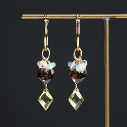 Titan Pierced earring with Opal and Lemon quartz 第9張的照片