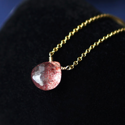 14KGF 40cm Necklace with pink epidote 第9張的照片
