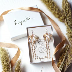 14KGF Pierced earring with champagne quartz 第3張的照片