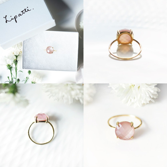 Silver925 K18gold coating ring with Pink shell 第4張的照片