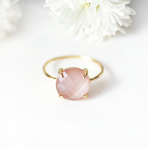 Silver925 K18gold coating ring with Pink shell 第7張的照片