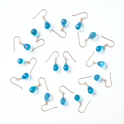 14KGF Pierced earring with Swiss Blue Topaz 第2張的照片