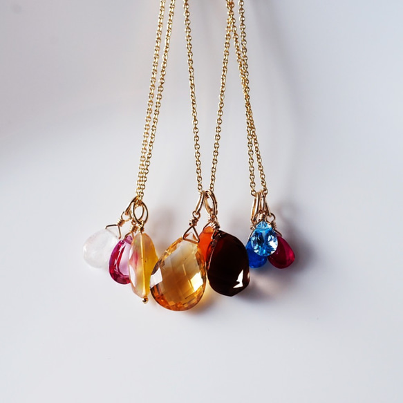 訳ありお得！★サージカルステンレスネックレス・宝石チャーム3つセット！ 7枚目の画像