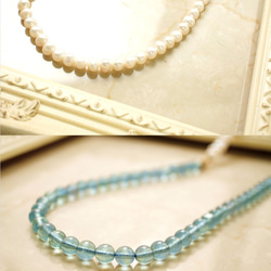 淡水珍珠和螢石的雙色長項鍊　～Sardegna 第4張的照片