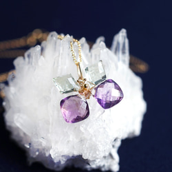 由兩種紫水晶製成的蝴蝶項鍊 ~Psyche 第8張的照片