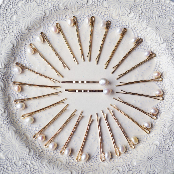 S碼★巴洛克淡水珍珠單髮夾～Lucilla 第2張的照片