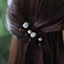 S碼★巴洛克淡水珍珠單髮夾～Lucilla 第3張的照片