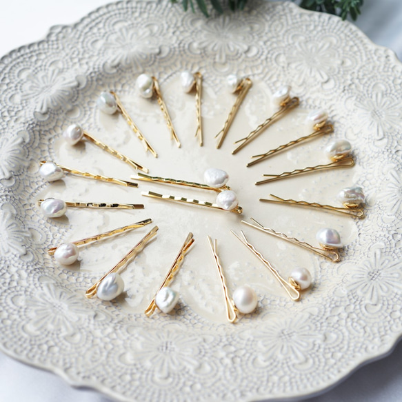 S碼★巴洛克淡水珍珠單髮夾～Lucilla 第6張的照片