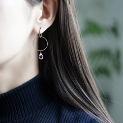 8WAY ★ 紫黃晶和煙熏石英圈形耳環 ~ Imelda 第10張的照片