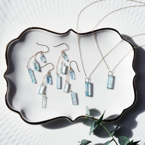 ☆ K10 海藍寶石矩形切割吊燈耳環 ~ Gabriella 第10張的照片