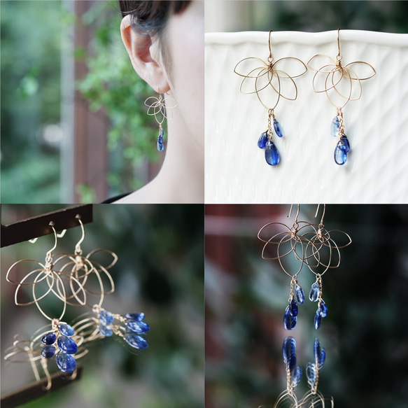 K18 pierced earring with Kyanite. 第3張的照片