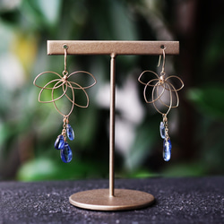 K18 pierced earring with Kyanite. 第2張的照片