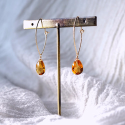 K10 pierced earring with Citrine. 第1張的照片