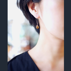 K10 pierced earring with Citrine. 第3張的照片