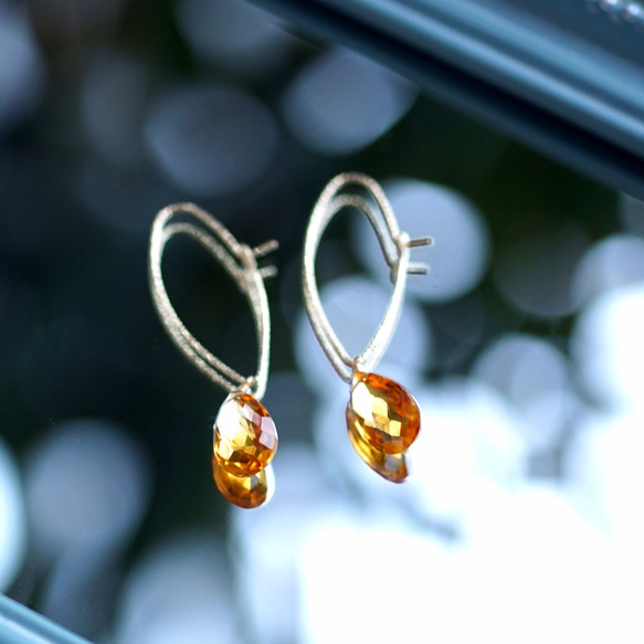 K10 pierced earring with Citrine. 第4張的照片