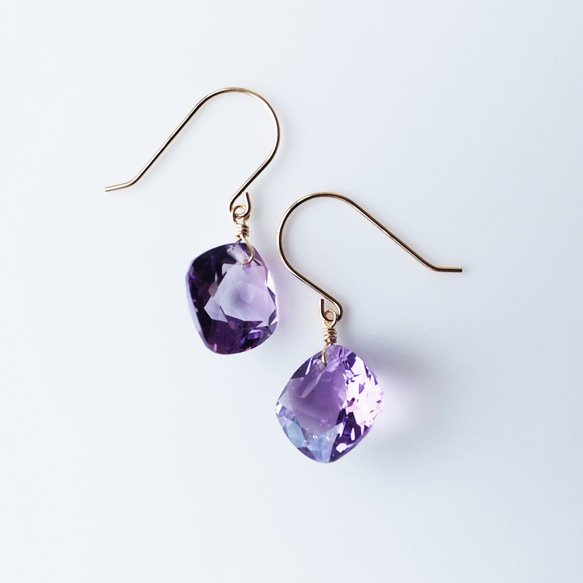 K18 Pierced earring with Amethyst 第7張的照片