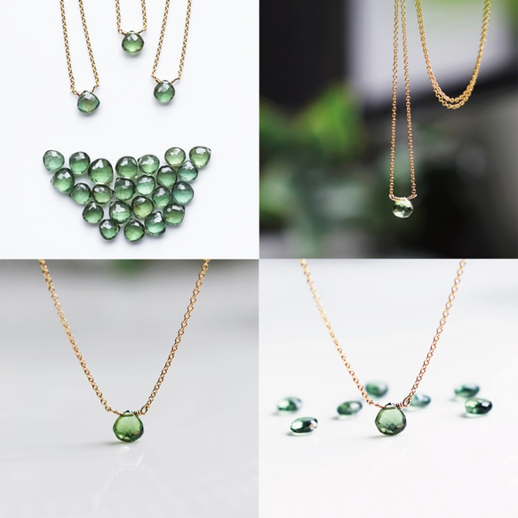 14KGF 40cm Necklace with Apatite 第2張的照片