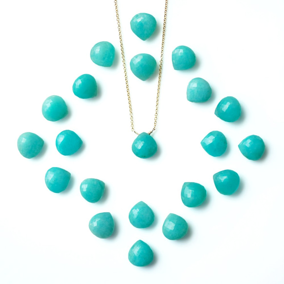 14KGF 40cm Necklace with Amazonite 第1張的照片