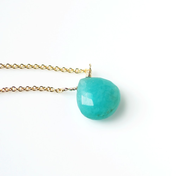 14KGF 40cm Necklace with Amazonite 第6張的照片