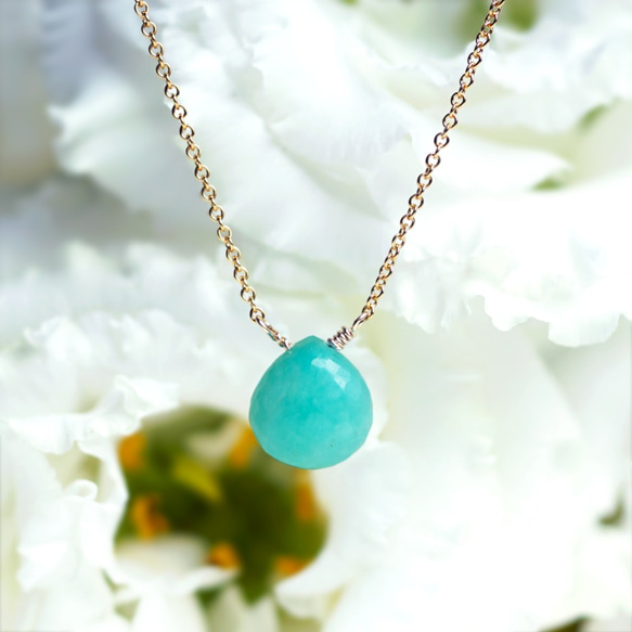 14KGF 40cm Necklace with Amazonite 第8張的照片