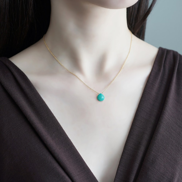 14KGF 40cm Necklace with Amazonite 第10張的照片