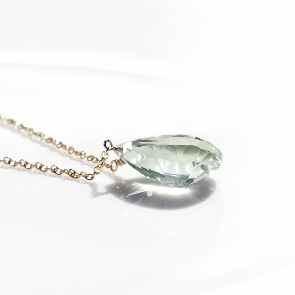 14KGF Neckrace with Green Amethyst 第6張的照片