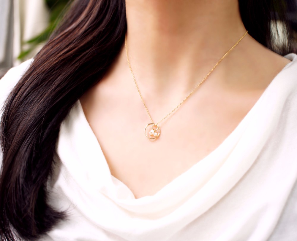 3WAY☆真珠とフープのネックレス　～Oliviera