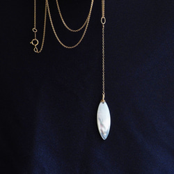 14KGF 50cm necklace with white shell 第1張的照片