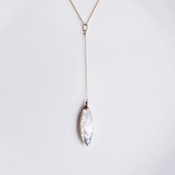 14KGF 50cm necklace with white shell 第2張的照片