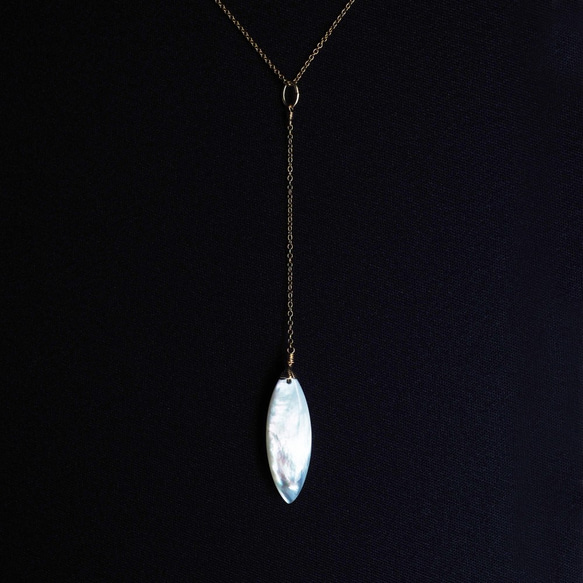 14KGF 50cm necklace with white shell 第7張的照片