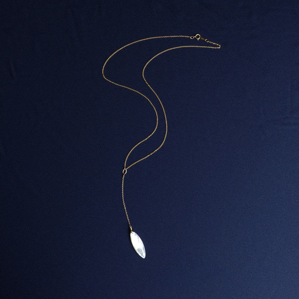 14KGF 50cm necklace with white shell 第8張的照片