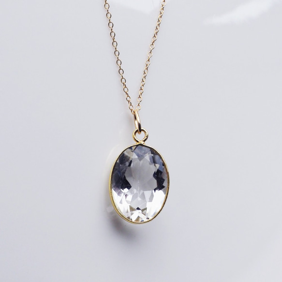 14KGF 60cm+5cm Necklace with Crystal quartz 第1張的照片