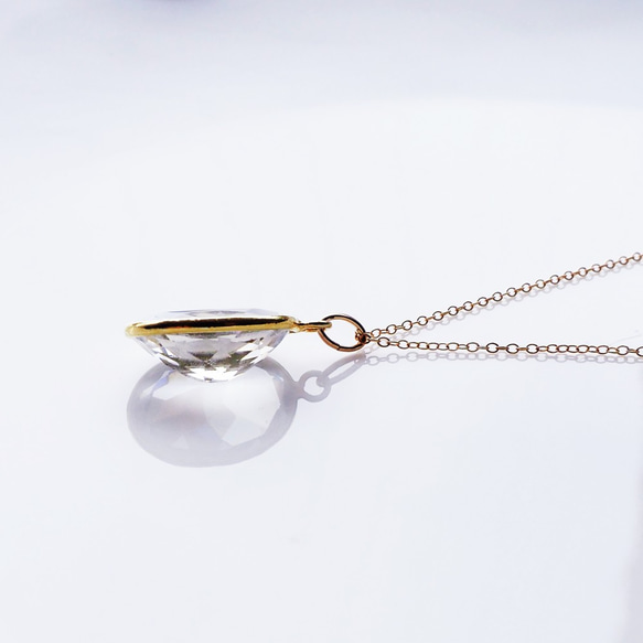 14KGF 60cm+5cm Necklace with Crystal quartz 第2張的照片