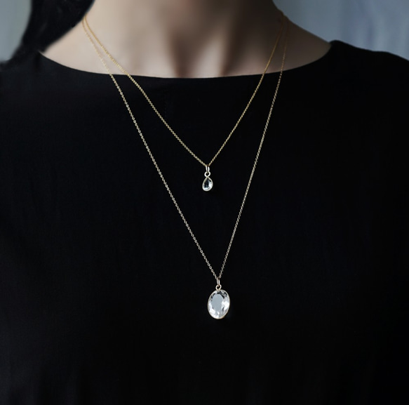 14KGF 60cm+5cm Necklace with Crystal quartz 第8張的照片