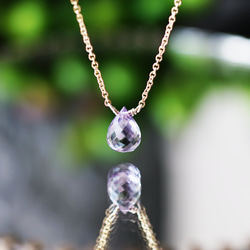 ☆Briolette 水滴形切割紫水晶項鍊 ～Enola 第2張的照片