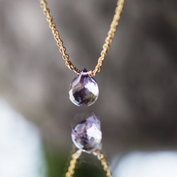 ☆Briolette 水滴形切割紫水晶項鍊 ～Enola 第7張的照片