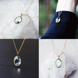 14KGF 50cm Necklace with Green Amethyst. 第4張的照片